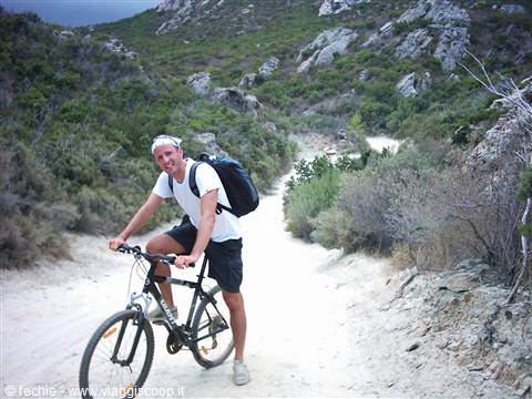 In mountain bike in the Agriates