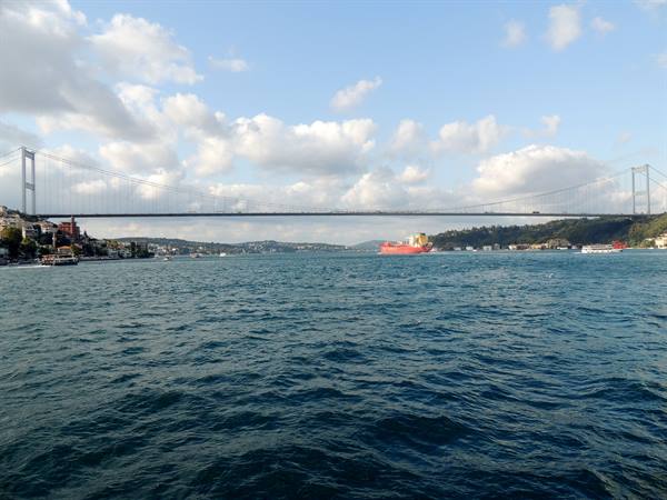 By boat on the Bosphorus - the Atatürk bridge