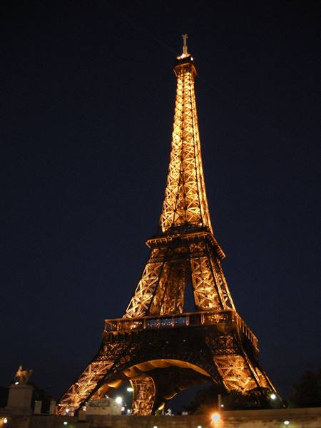 The Eiffel Tower at night
