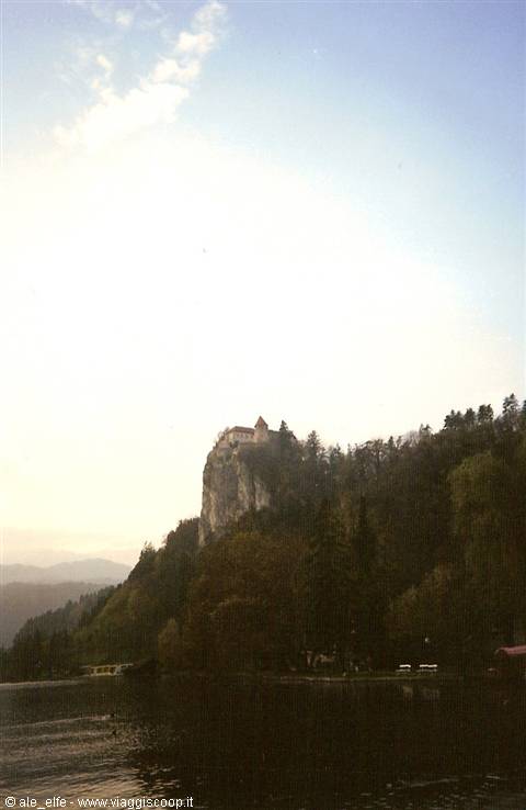 Bled Castle perched on the cliff above the lake