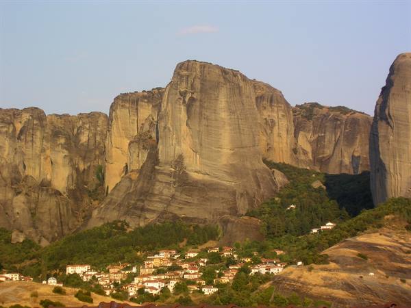 meteora seen from Kalambaka