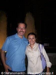 Stefano and Rossana in front of the magic fountain