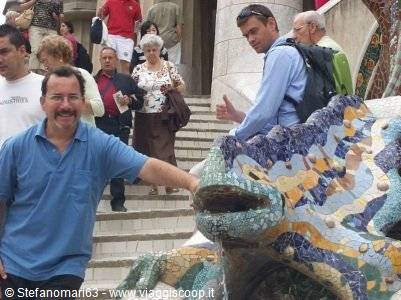 Stefano and the reptile of Park Güell