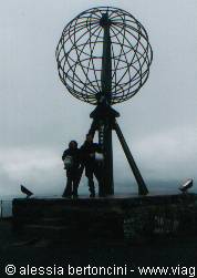 In front of the famous globe