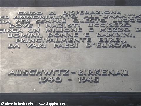 Plaque at Birkenau