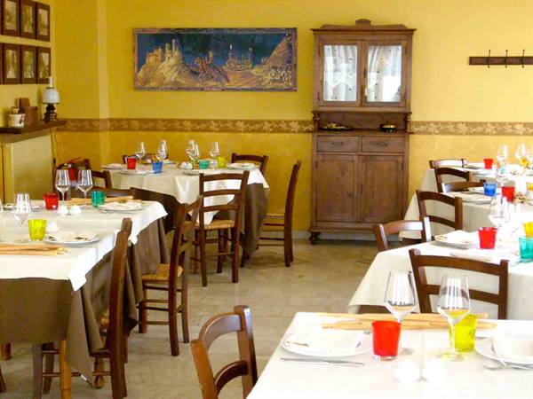 In the dining room of Ristorante Orazio