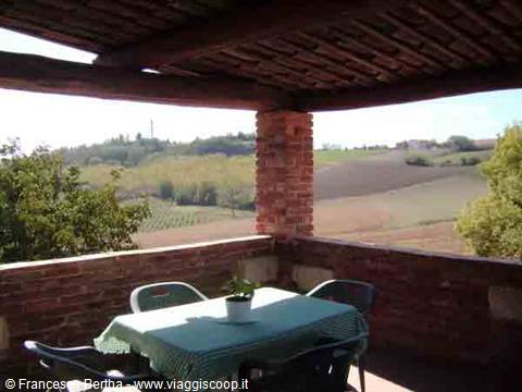 In the summer outdoor area of the Trattoria La Serignola