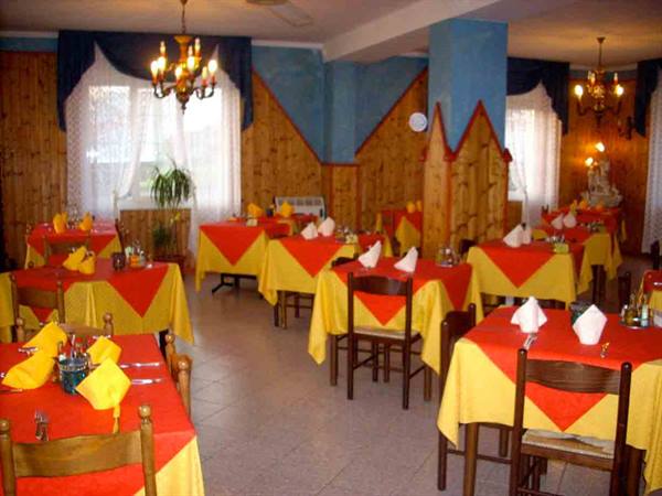 In the dining room of the Ristorante Al 700 of Cassano Spinola