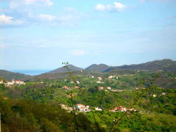 Panorama from Altare, with the sea in the distance