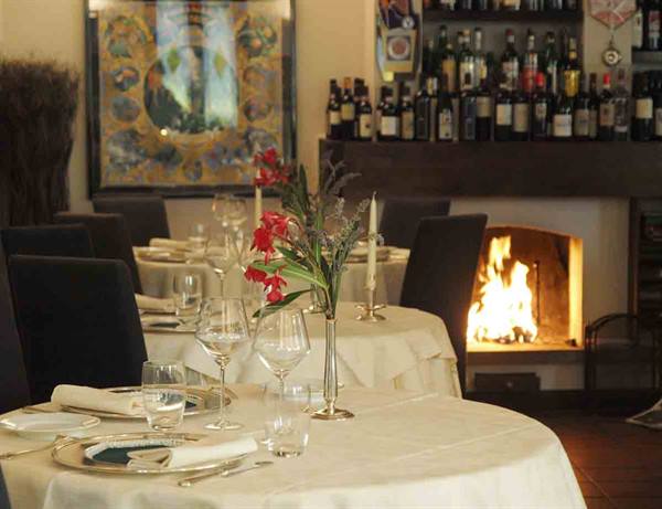 In the dining room of Ristorante San Marco of Canelli