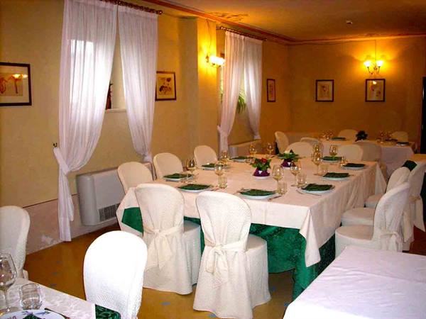 In the dining rooms of Ristorante La Palmana