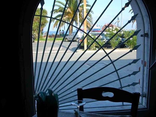 Glimpse of sea seen from our table