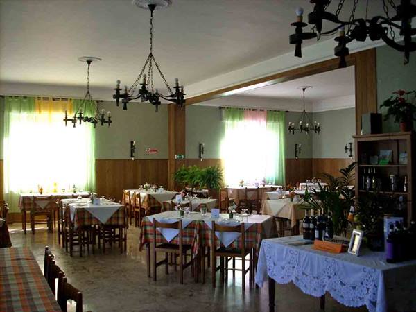 In the dining room of Ristorante Alpino in Osiglia