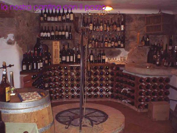 The wine shop with the ancient well at the Trattoria Piemontese
