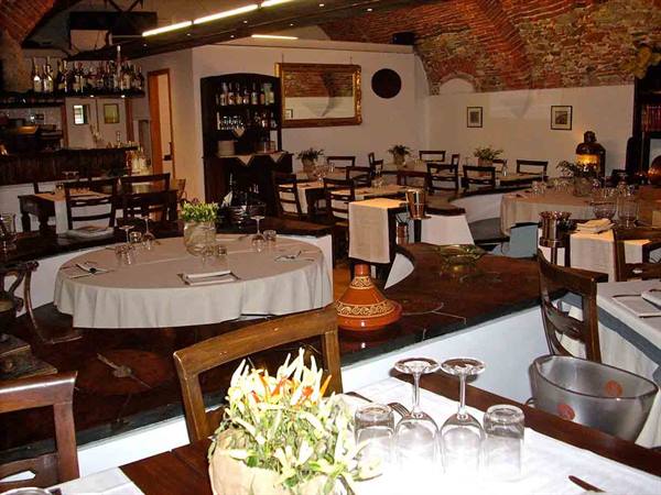 In the dining room of Ristorante Matama' in Loano