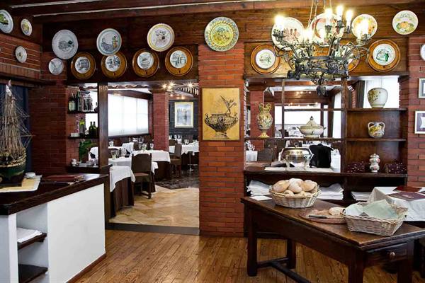 In the dining room of Ristorante Manuelina in Recco