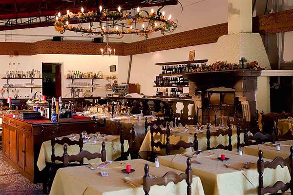 In the dining room of the Restaurant