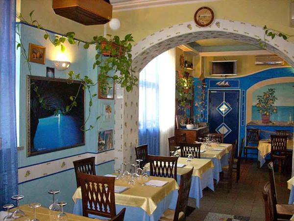 In the dining room of Ristorante Positano da Biagio in Saronno