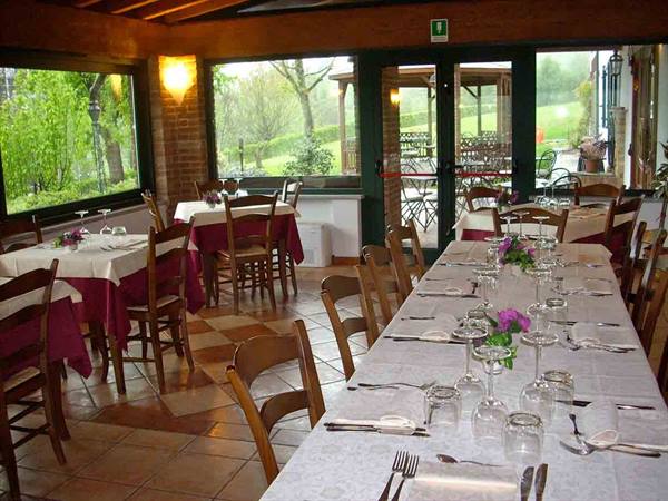 In the dining room of Locanda dell'Arzente