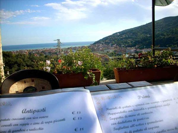 Sea view from the terraces of Ristorante Casa del Priore