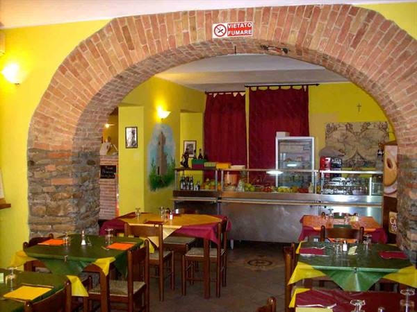 In the dining room of Ristorante Sapori di Langa