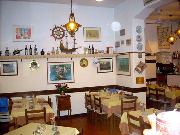 In the dining room of Ristorante La Lampara