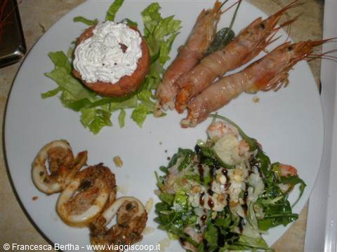 A seafood appetizer of Ristorante La Girotta