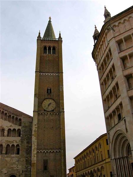 Glimpse of the old town with the bell tower
