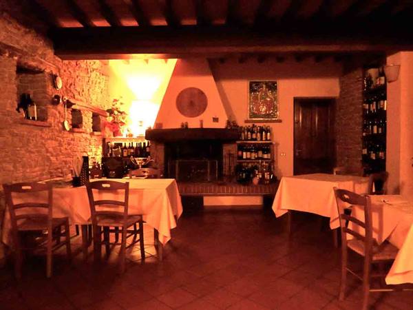 In the dining room of Ristorante La Casa nel Bosco