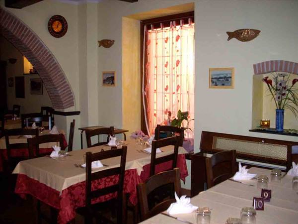 In the dining room of Ristorante Antico Borgo