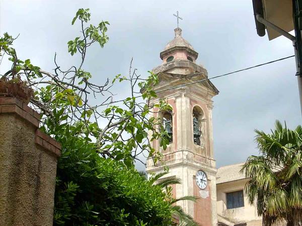 The bell tower of the Parish church in the centre