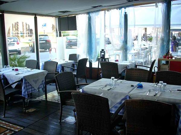 In the veranda of Ristorante Acquasale