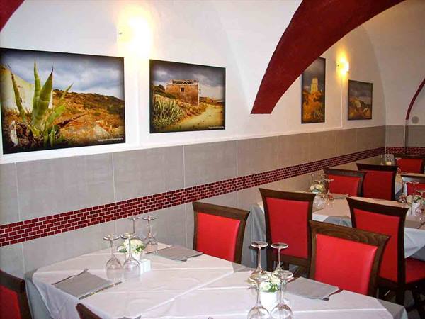 In the dining room of Ristorante Cibus, where art and food coexist