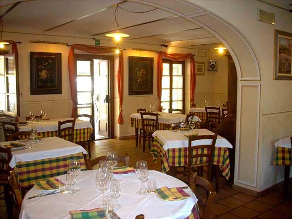 In the dining room of Osteria Italia