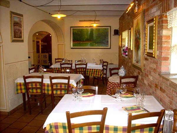 In the dining room of Osteria Italia