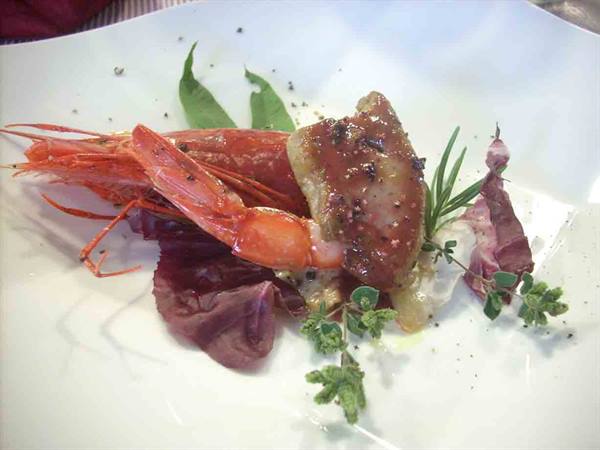 A delicious fish appetizer from Osteria della Corte