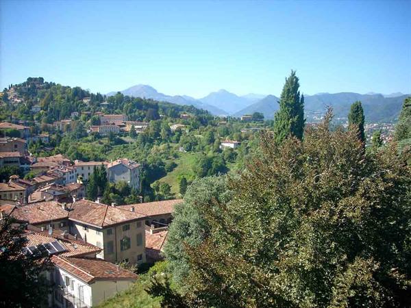 View of the hills around Bergamo from the Rocca