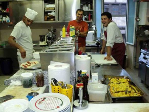 In the kitchen of Ca' de Pitta Restaurant