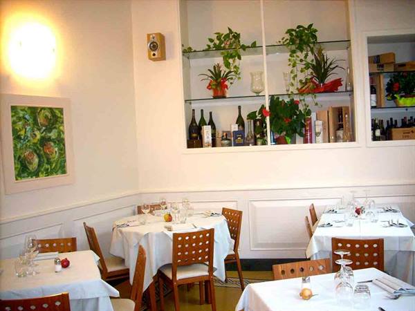 In the dining room of Il Melograno Restaurant