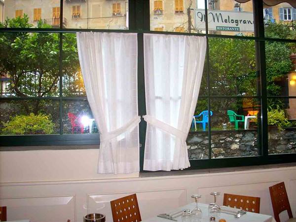 The garden, seen from the dining room of Il Melograno Restaurant