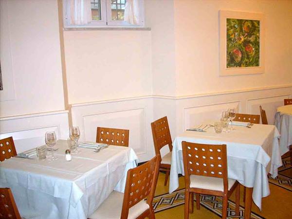 In the dining room of Il Melograno Restaurant