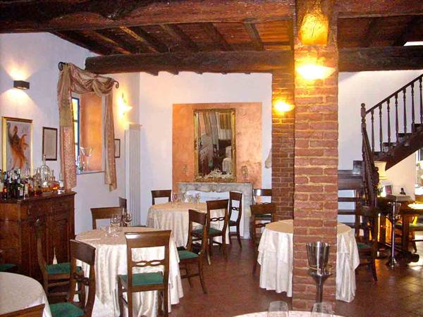 In the historic dining room of Ristorante Sabaudia