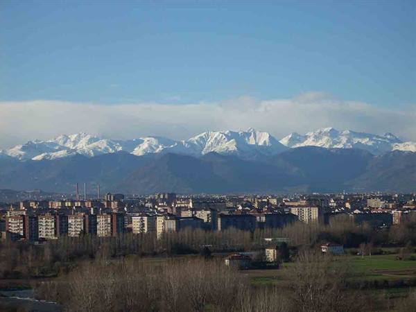View of the snow-capped Alps