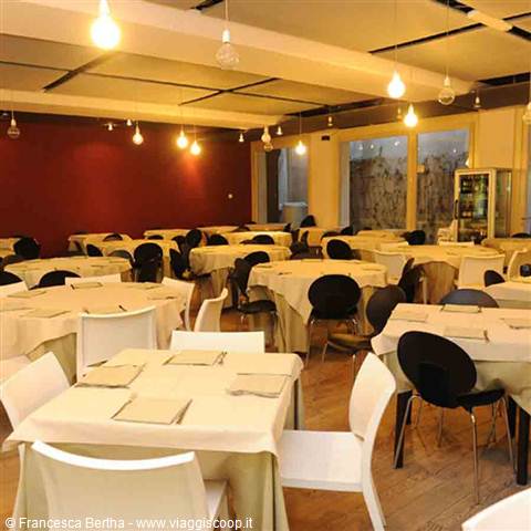 In the large dining room of Ristorante Pizzeria Filodendro