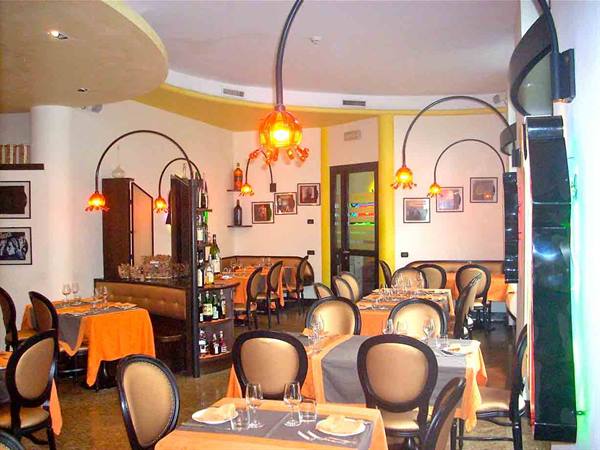 In the dining room of Ristorante Peo