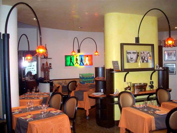 In the dining room of Ristorante Peo