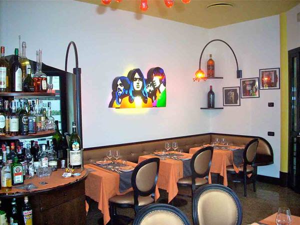 In the dining room of Ristorante Peo
