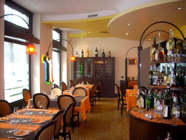 In the dining room of Ristorante Peo