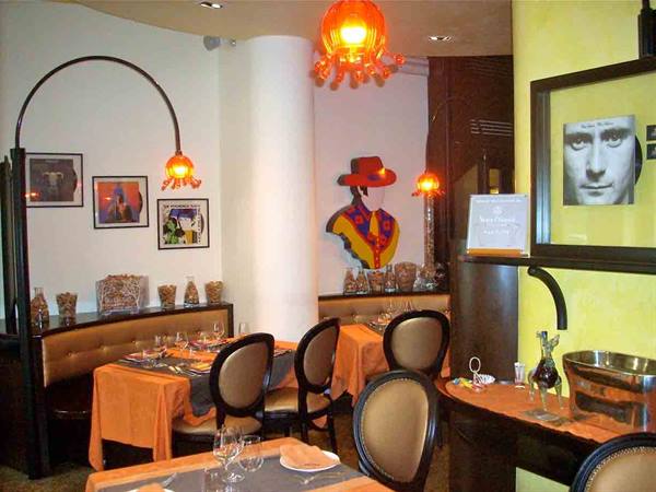 In the dining room of Ristorante Peo