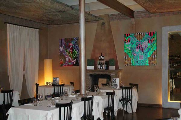 In the dining room of Ristorante Botero